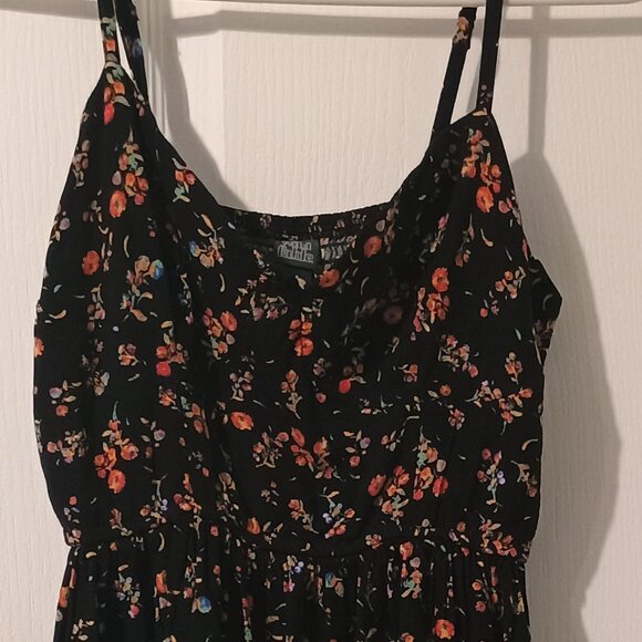 Wild Fable/Mini Dress/Women/M/Black Floral/Spaghetti Strap Sundress - Picture 1 of 11